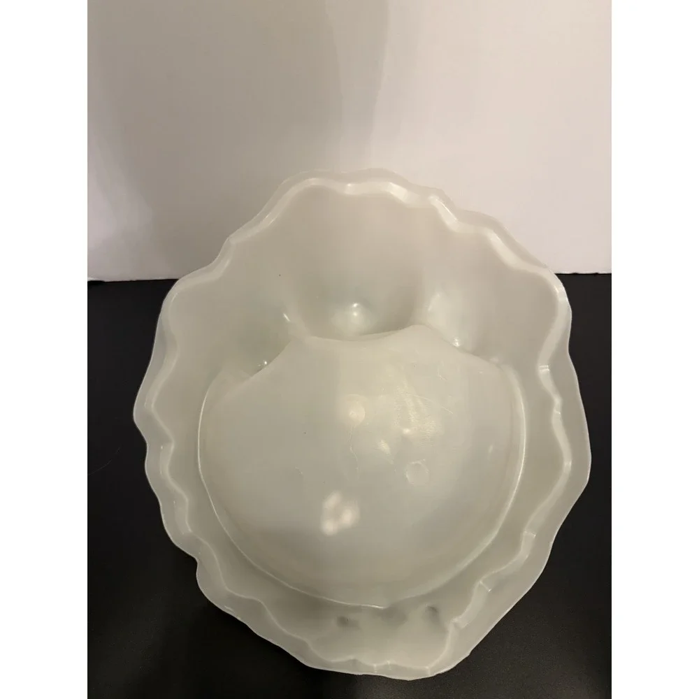 Glow in the Dark Plastic Halloween‎ Candy Dish Bowl Molded White Ghost Shape VTG